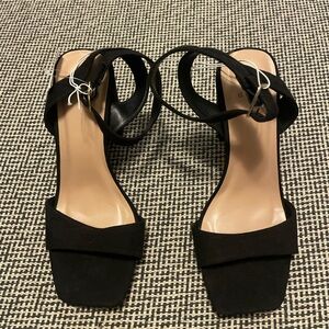 A New Day Black Heels Classic Suede Design